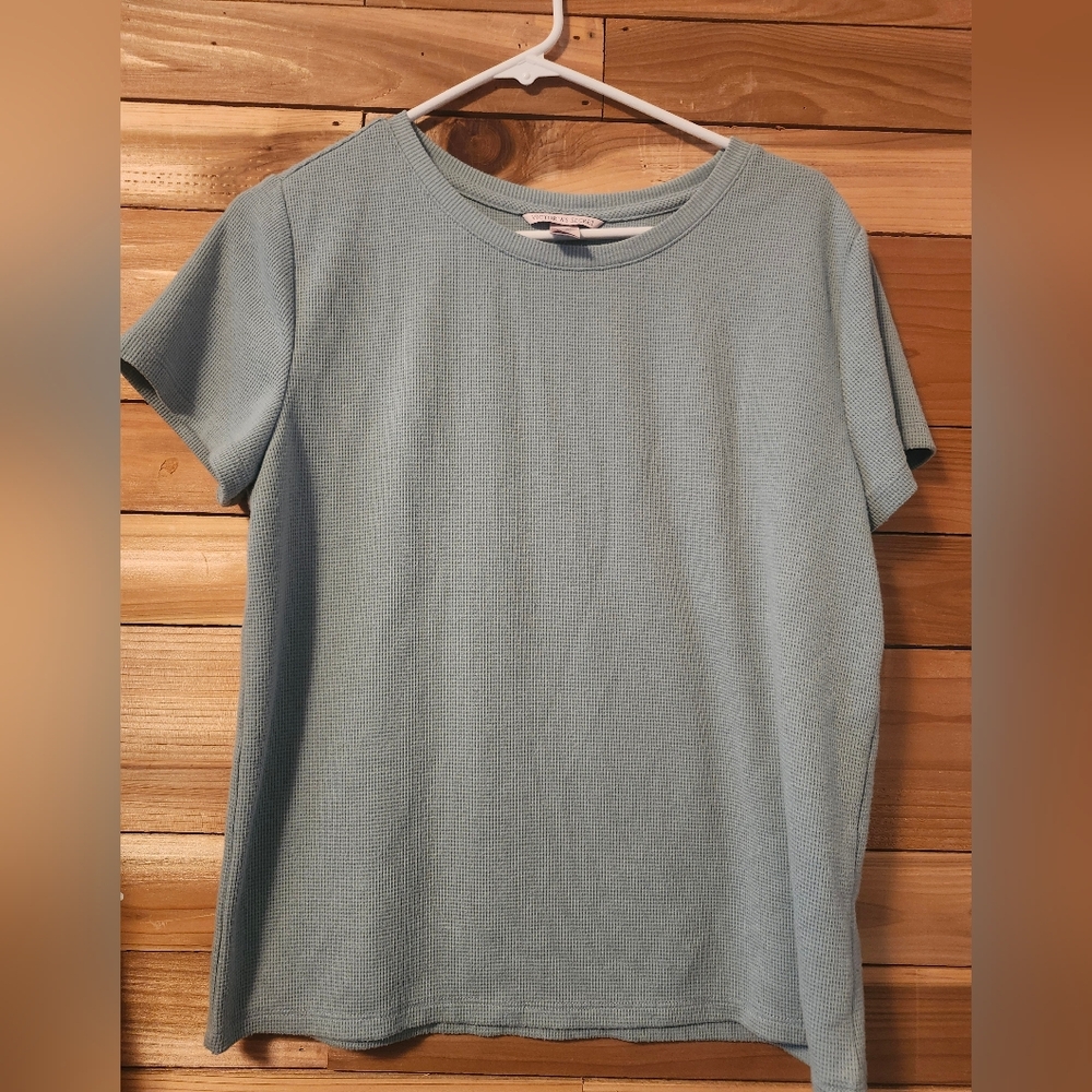 Victoria's Secret Ribbed Knit Top in Soft Blue Size M